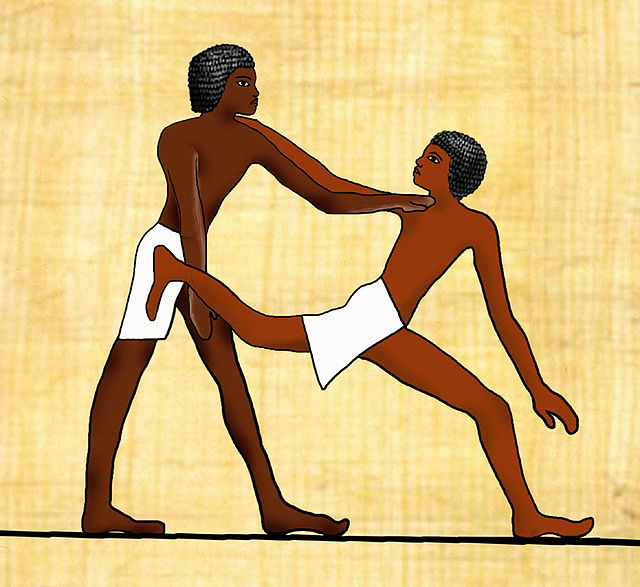 Nuba Wrestling martial arts technique from tomb of Amenemhat